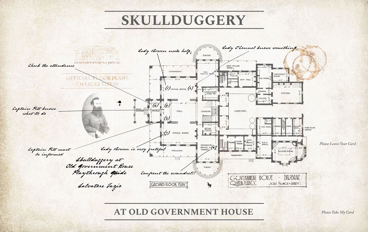 Map of old government house and augmented reality (AR) activation points.