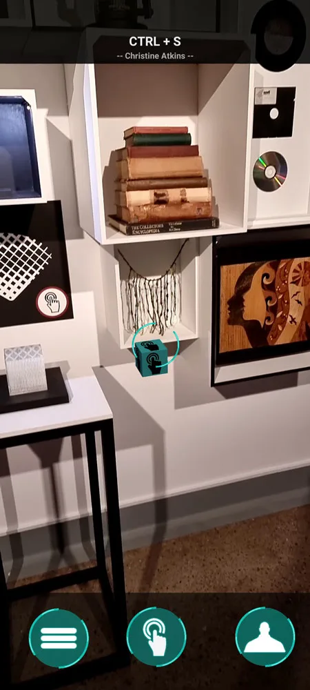Artisan AR interface showing visitor controls for interaction layers.