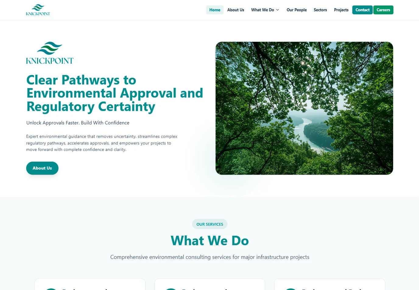 Knickpoint public website page.