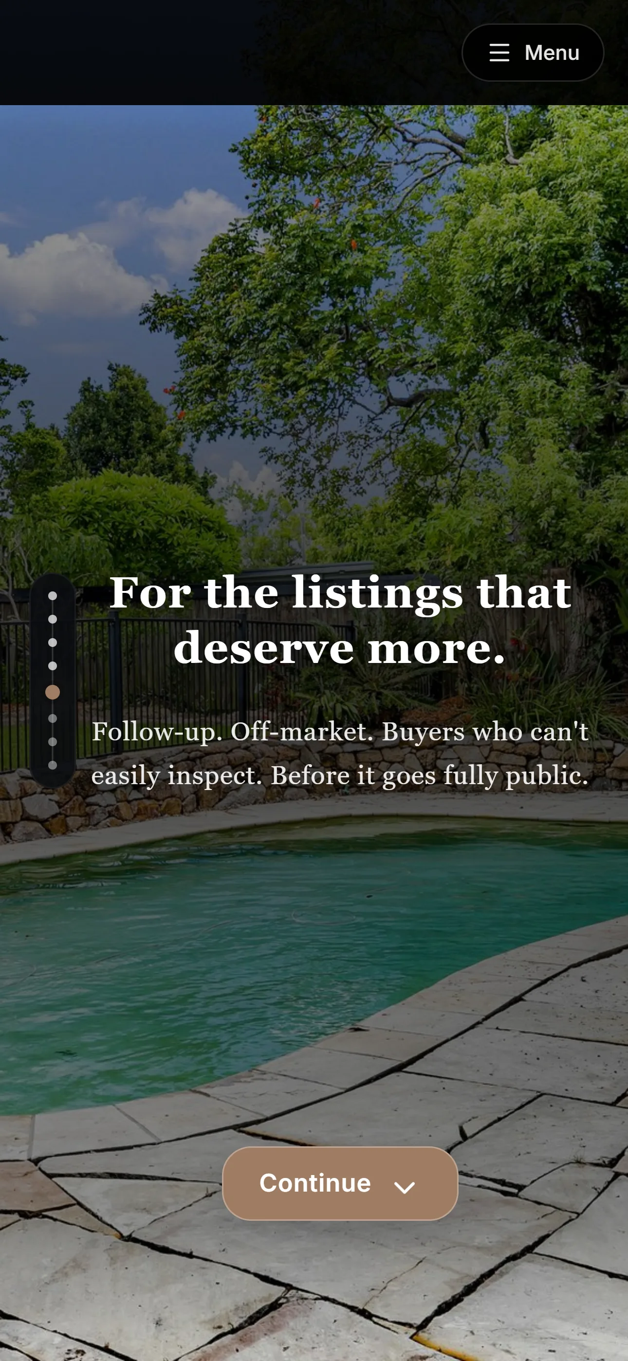 Mobile screen positioning guided property presentations against standard listings.