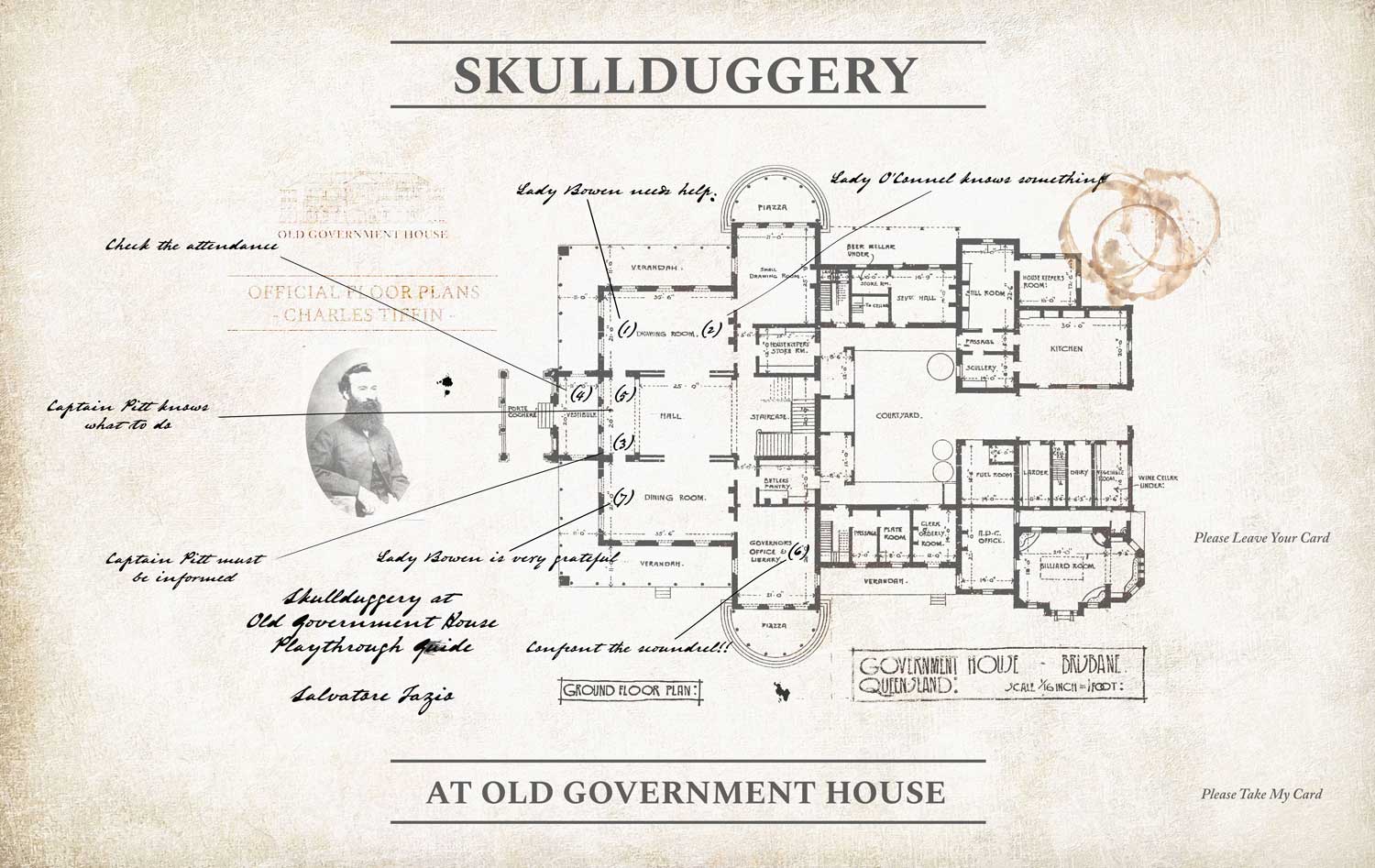 Created Skullduggery floor plan map used in the presentation display.